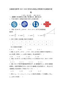 安徽省阜阳市2021-2022学年九年级上学期期中考试数学试题（word版 含答案）