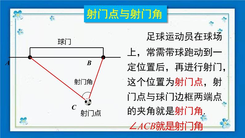 沪科版数学九年级下册24.8 综合与实践  进球线路与最佳射门角【课件+教案】04