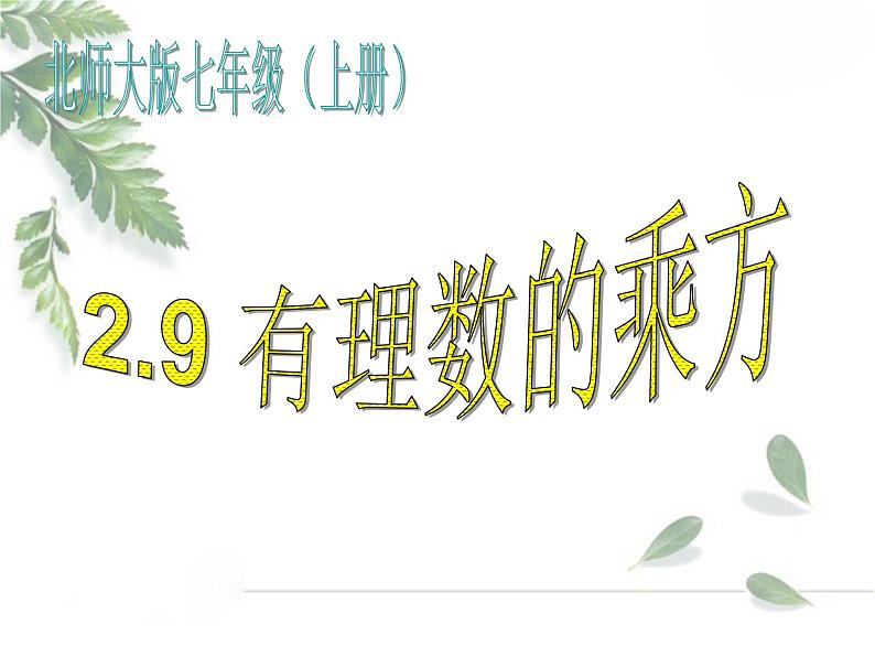 2021-2022学年度北师大版七年级数学上册课件 2.9 有理数的乘方 1第1页