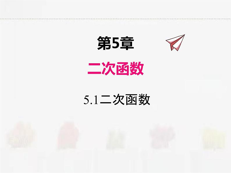 苏科版数学九年级下册 5.1二次函数【课件+教案】01