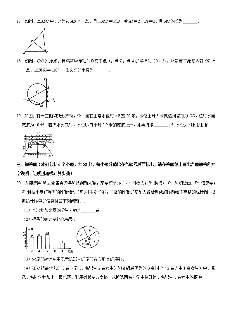 山东省临沂市郯城县2021学年九年级（上）期末数学试卷  word版03