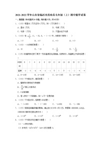 2021-2022学年山东省临沂市莒南县七年级（上）期中数学试卷