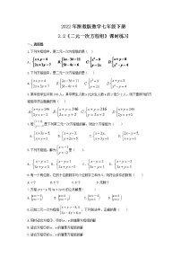 初中数学浙教版七年级下册2.2 二元一次方程组随堂练习题