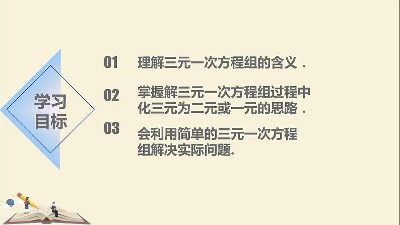 6.4简单的三元一次方程组 课件-2021-2022学年冀教版七年级数学下册02