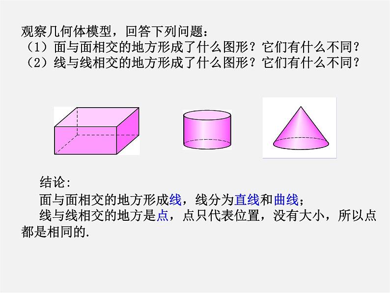 广东省惠东县铁涌中学七年级数学上册 4.1.2 点、线、面、体课件第6页