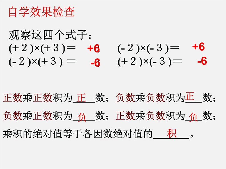 广东省汕头市龙湖实验中学七年级数学上册 1.4.1 有理数的乘法课件1第5页