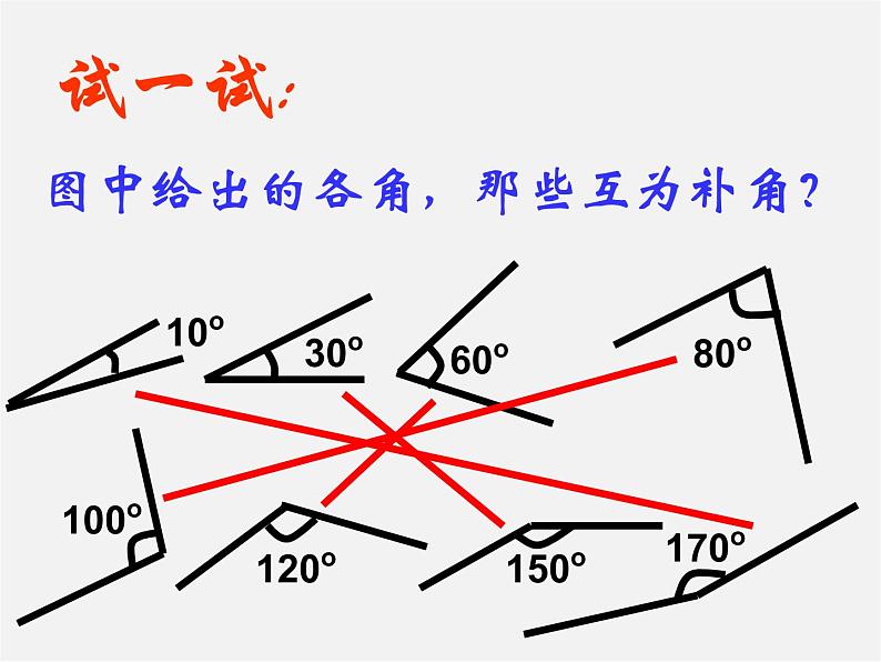 广西中峰乡育才中学七年级数学上册 第四章 4.3.3余角和补角课件第7页