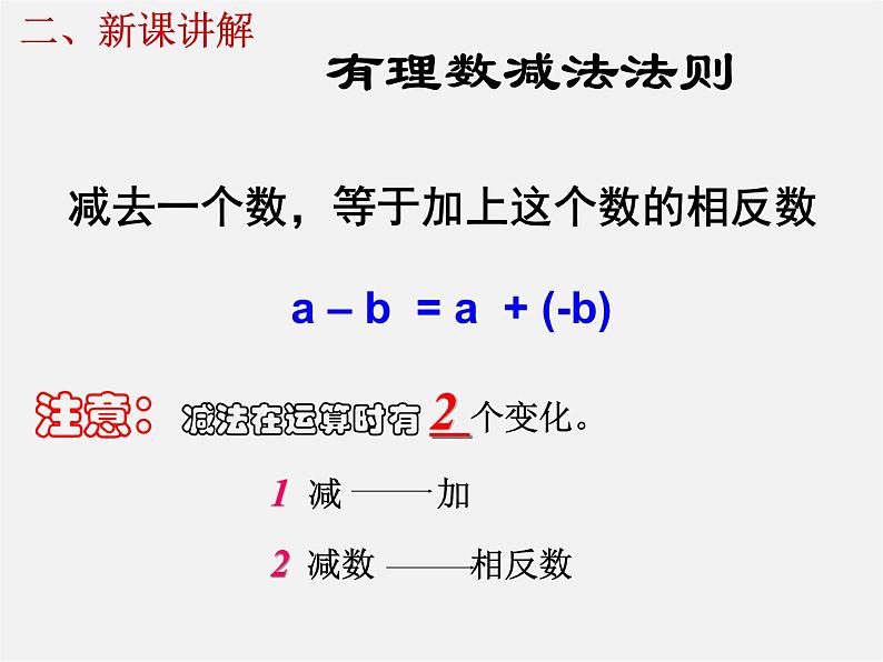 七年级数学上册 1.3.2 有理数的减法课件06