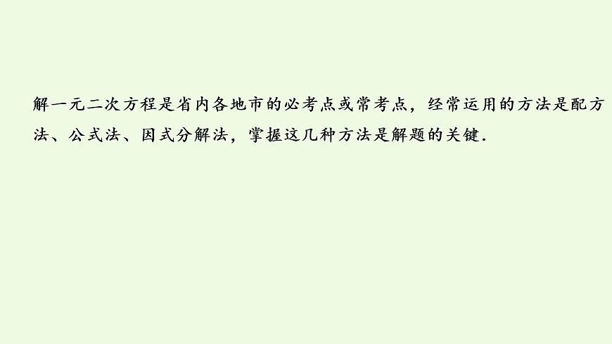 2021年人教版数学中考专题复习 第二章 第2课时 一元二次方程及其应用 课件第3页