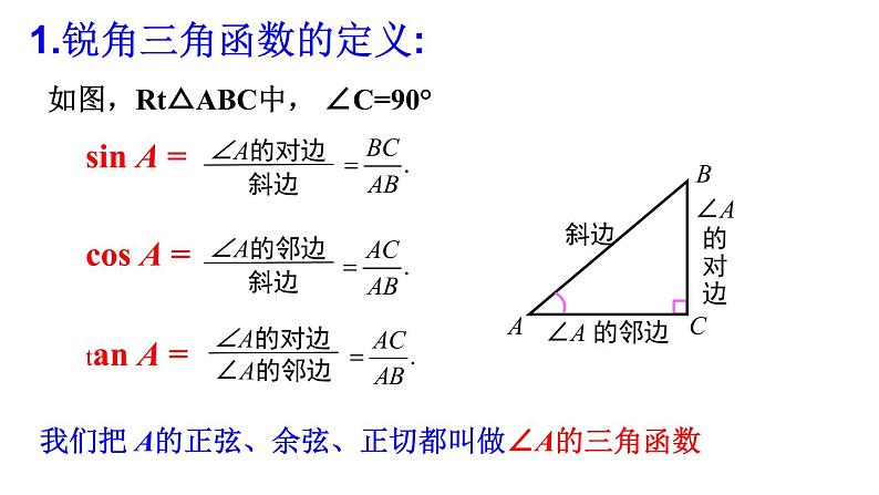 2020—2021学年人教版数学九年级下册28.1 锐角三角函数  复习课件PPT02