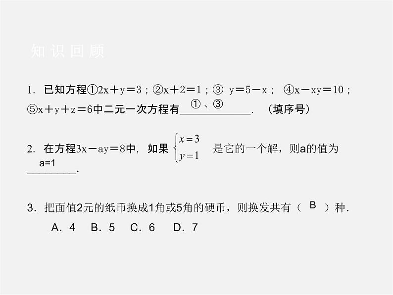 第6套人教初中数学七下 第8章 二元一次方程组（第1课时）复习课件第2页