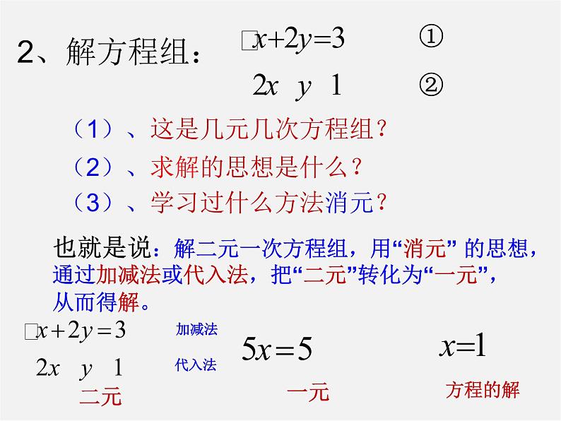 第11套人教初中数学七下  8.4 三元一次方程组的解法课件第3页