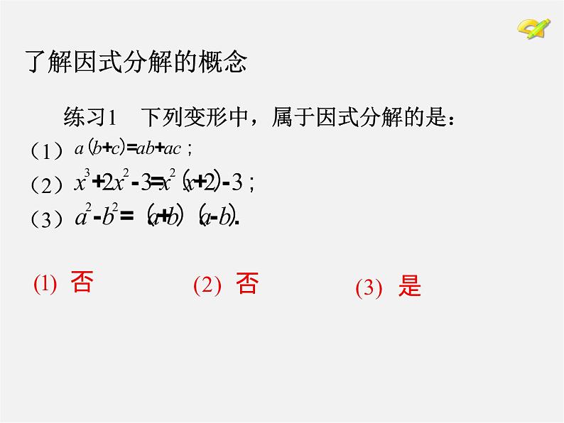 第4套人教初中数学八上  14.3.1 提公因式法课件06