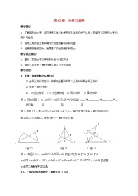 人教版八年级上册12.1 全等三角形教案