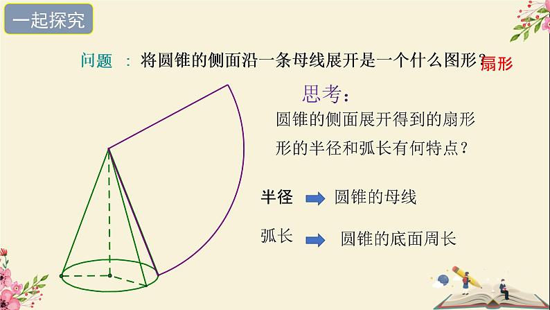 32.3直棱柱和圆锥的侧面展开图-冀教版九年级数学下册课件06