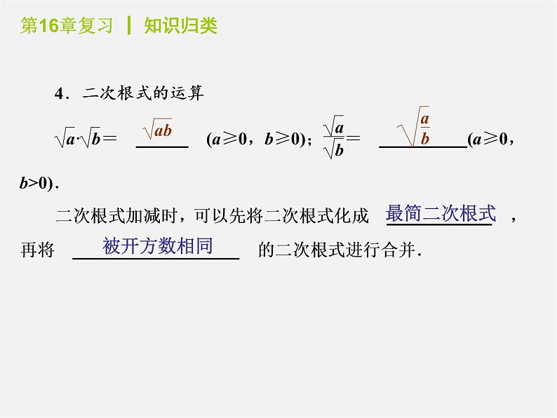 第4套人教初中数学八下  16 二次根式总复习课件第4页