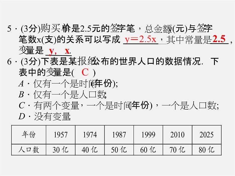 第7套人教初中数学八下 19.1.1 变量与函数课件205