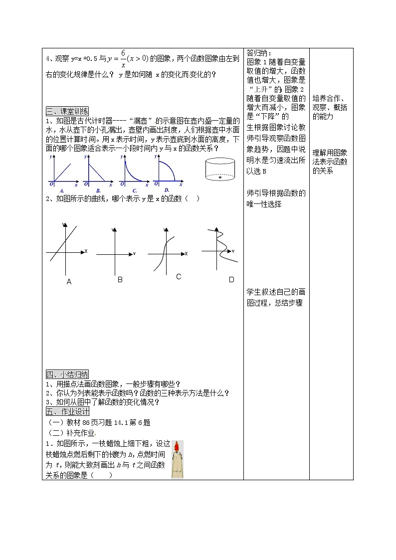 第1套第1套人教初中数学八下  19.1.3 函数的图象教案202