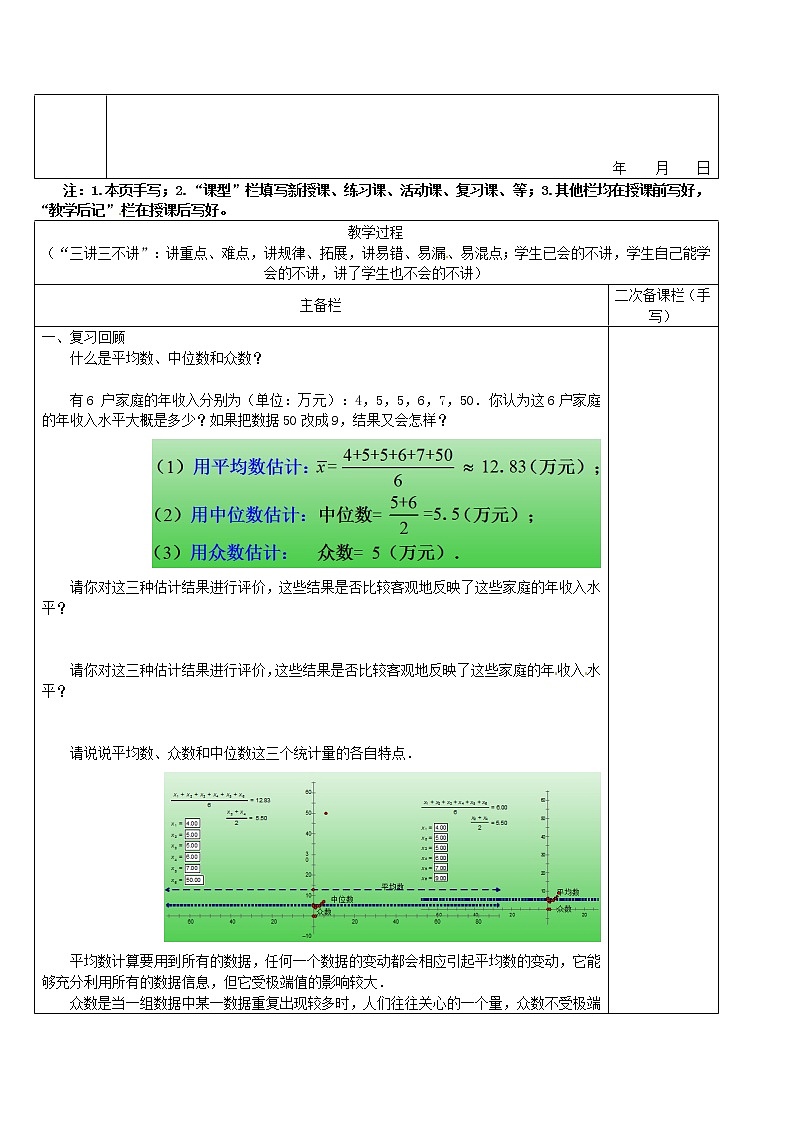 第1套第2套人教初中数学八下  20.1.2 中位数和众数教案202