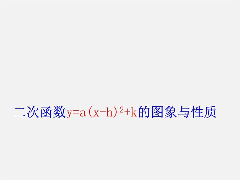 第4套人教初中数学九上  22.1.3 二次函数y=a(x-h)2+k的图象和性质课件01