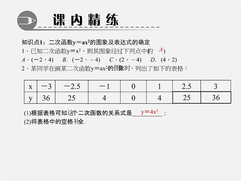 第5套人教初中数学九上  22.1.2 二次函数y=ax2的图象和性质课件2第3页