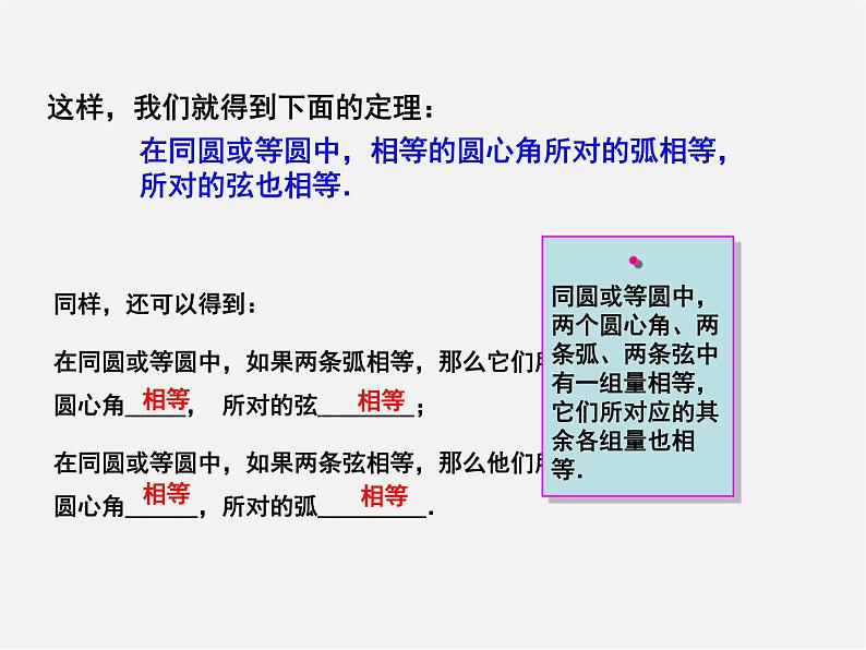 第6套人教初中数学九上  24.1.3 弧、弦、圆心角课件第7页