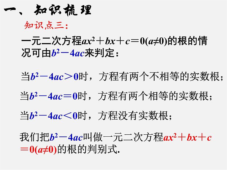 第6套人教初中数学九上  一元二次方程复习课件05