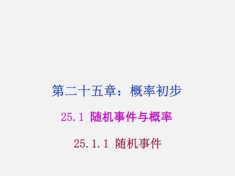 第8套人教初中数学九上  25.1.1 随机事件课件01