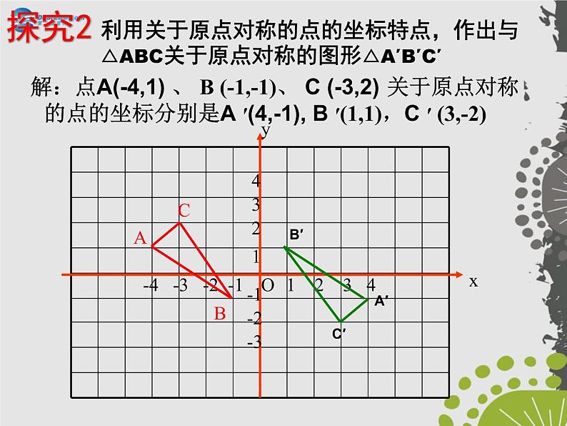 第9套人教初中数学九上  23.2.3 关于原点对称的点的坐标课件06