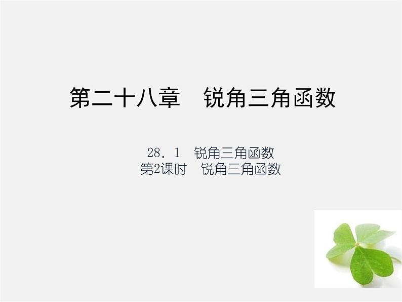 第1套 28.1.2 锐角三角函数课件第1页