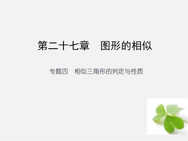 第1套 专题四 相似三角形的判定与性质课件第1页