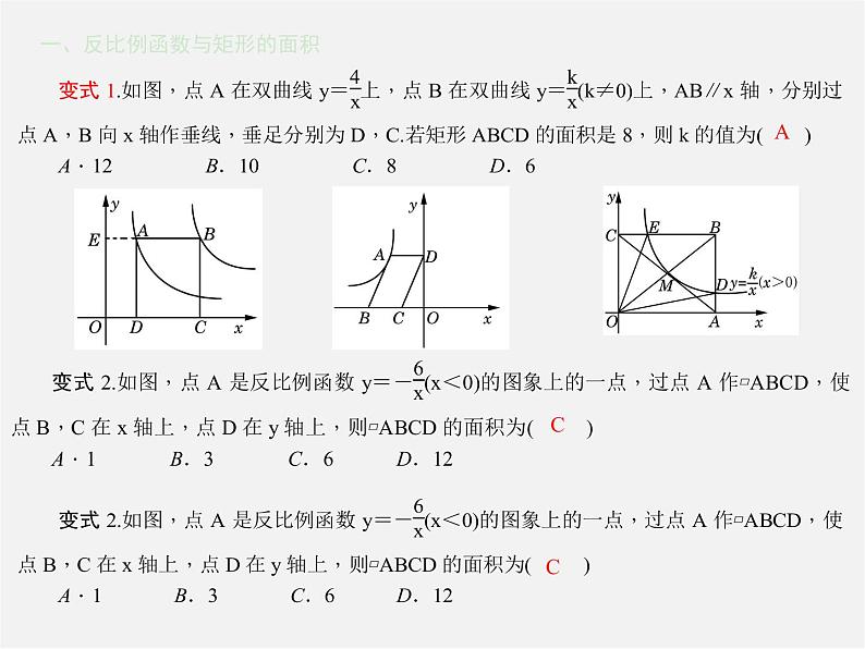 第1套 专题一 反比例函数与图形的面积课件第3页