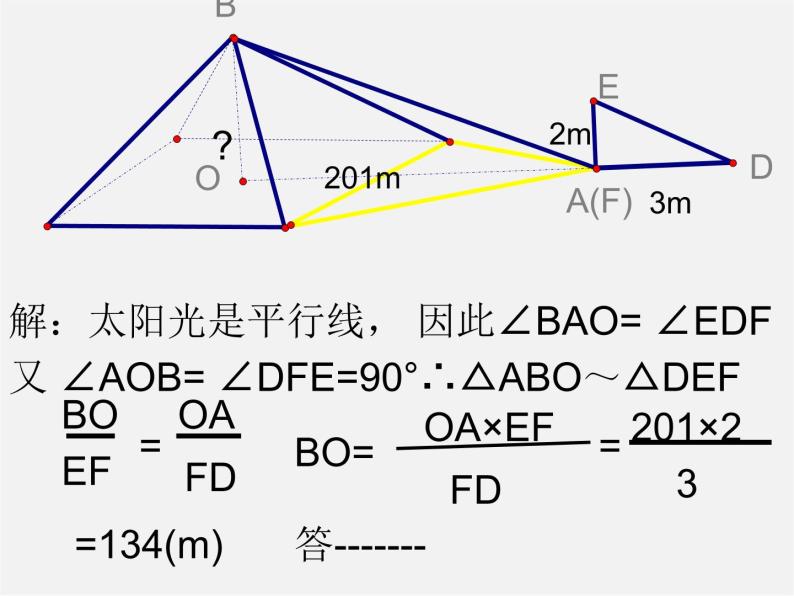 第3套 27.2.3 相似三角形应用举例课件204