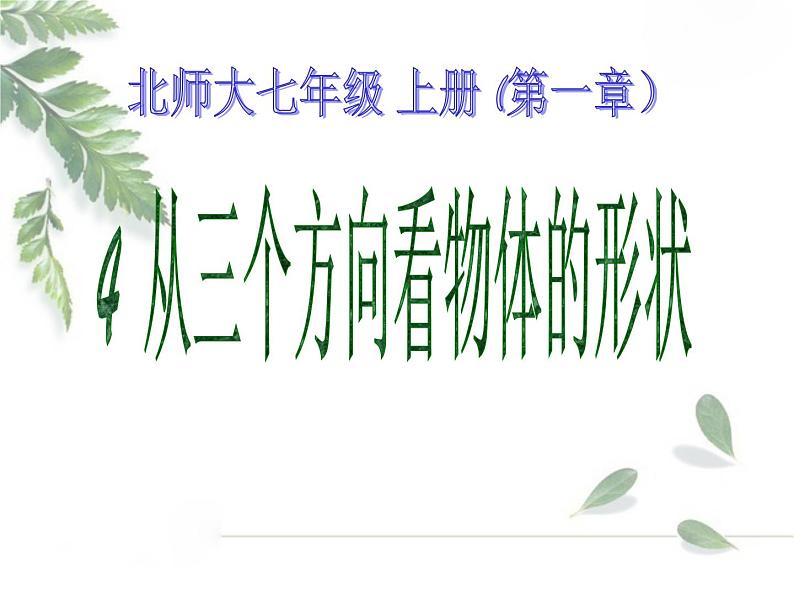 2021-2022学年度北师大版七年级数学上册课件 1.4 从不同方向看第1页