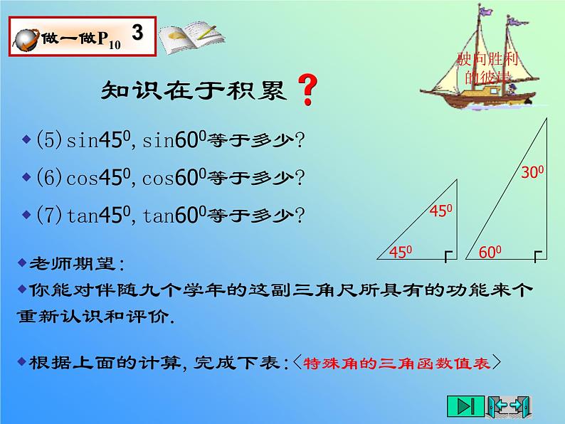 2021-2022学年度北师大版九年级数学下册课件 1.2 30度,45度,60度角的三角函数值04