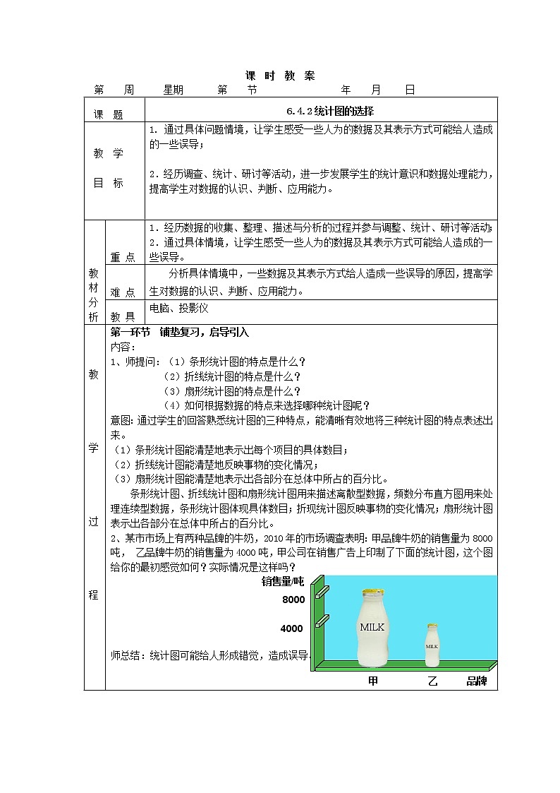 北师大初中数学七上《6.4 统计图的选择》word教案 (3)第3页