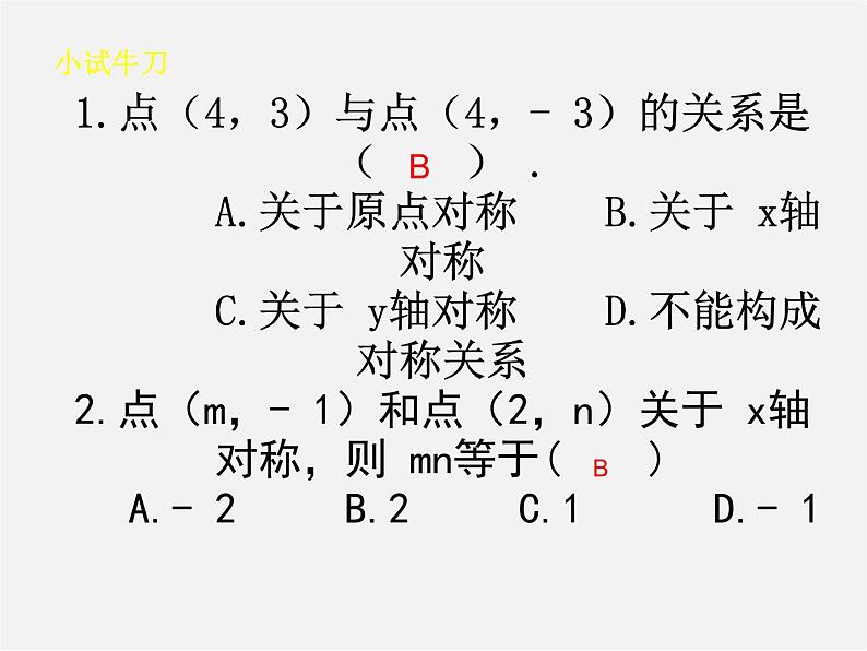 北师大初中数学八上《3.3轴对称与坐标变化》PPT课件 (5)06