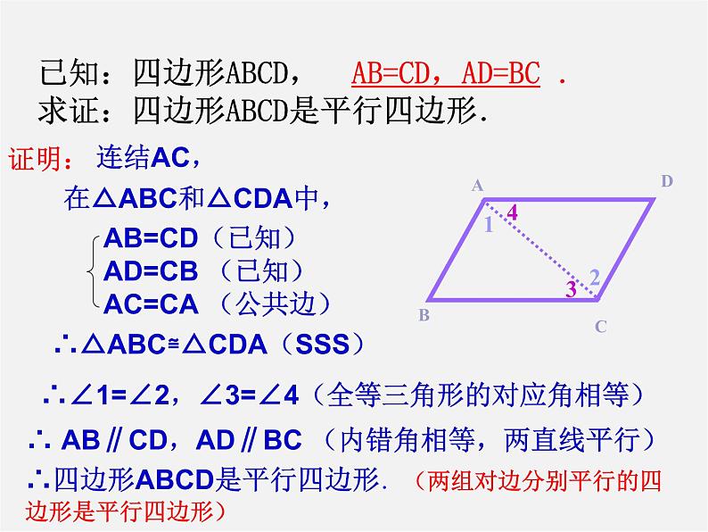 北师大初中数学八下《6.2.平行四边形的判定》PPT课件 (2)第6页