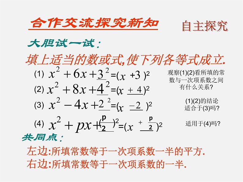 北师大初中数学九上《2.2 用配方法求解一元二次方程》PPT课件 (2)第3页