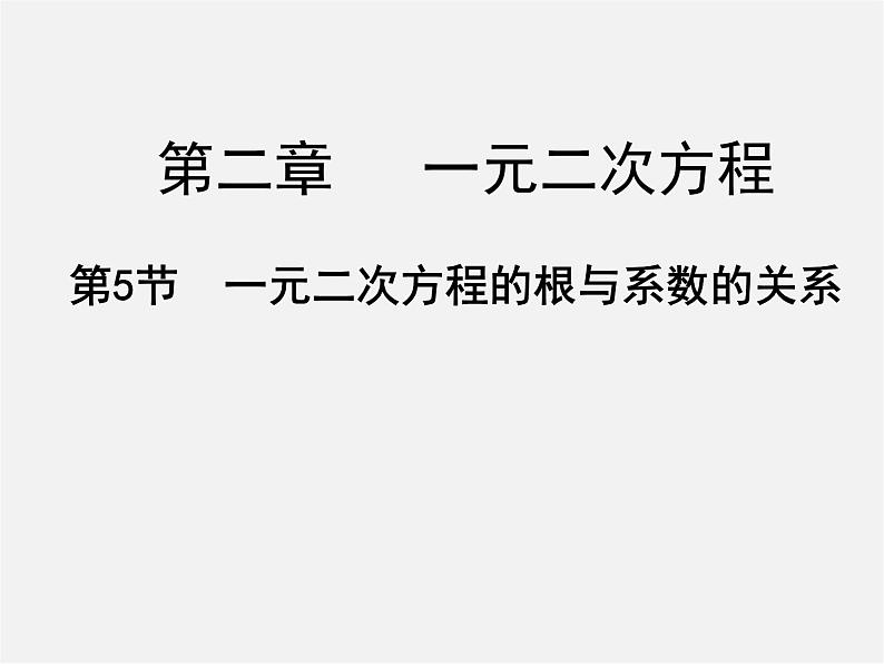 北师大初中数学九上《2.5 一元二次方程的根与系数的关系》PPT课件 (5)第1页