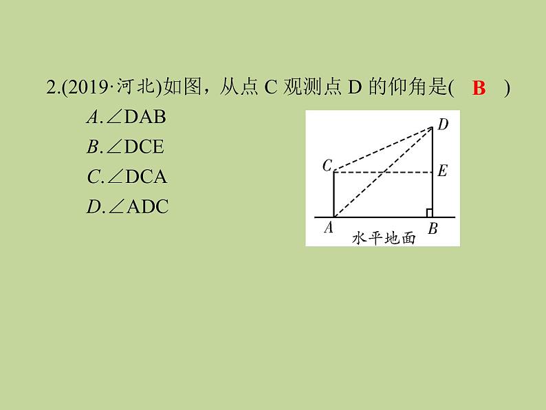 28.2　解直角三角形的应用(1)——仰角、俯角 课件  2021--2022学年九年级数学人教版下册03