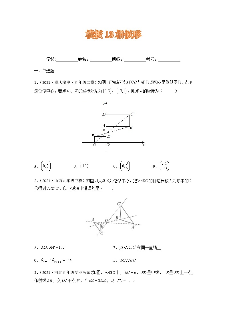 模板13 相似形（原卷版）第1页