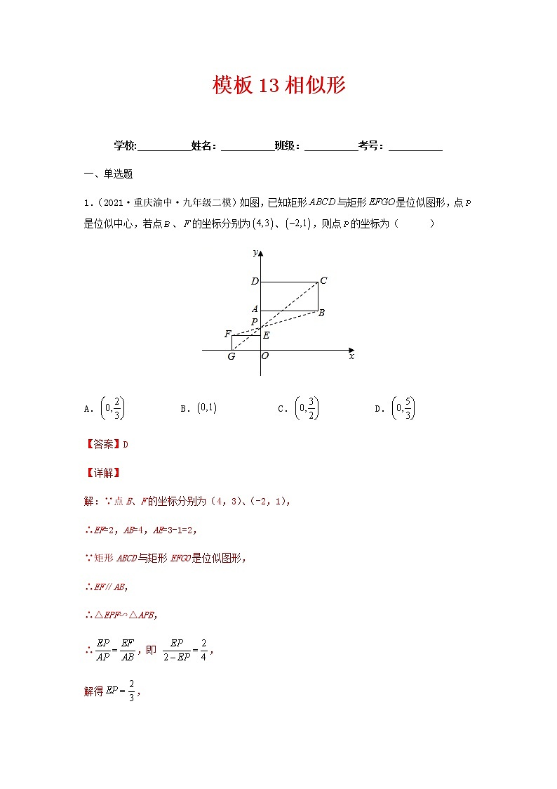 模板13 相似形（解析版）第1页
