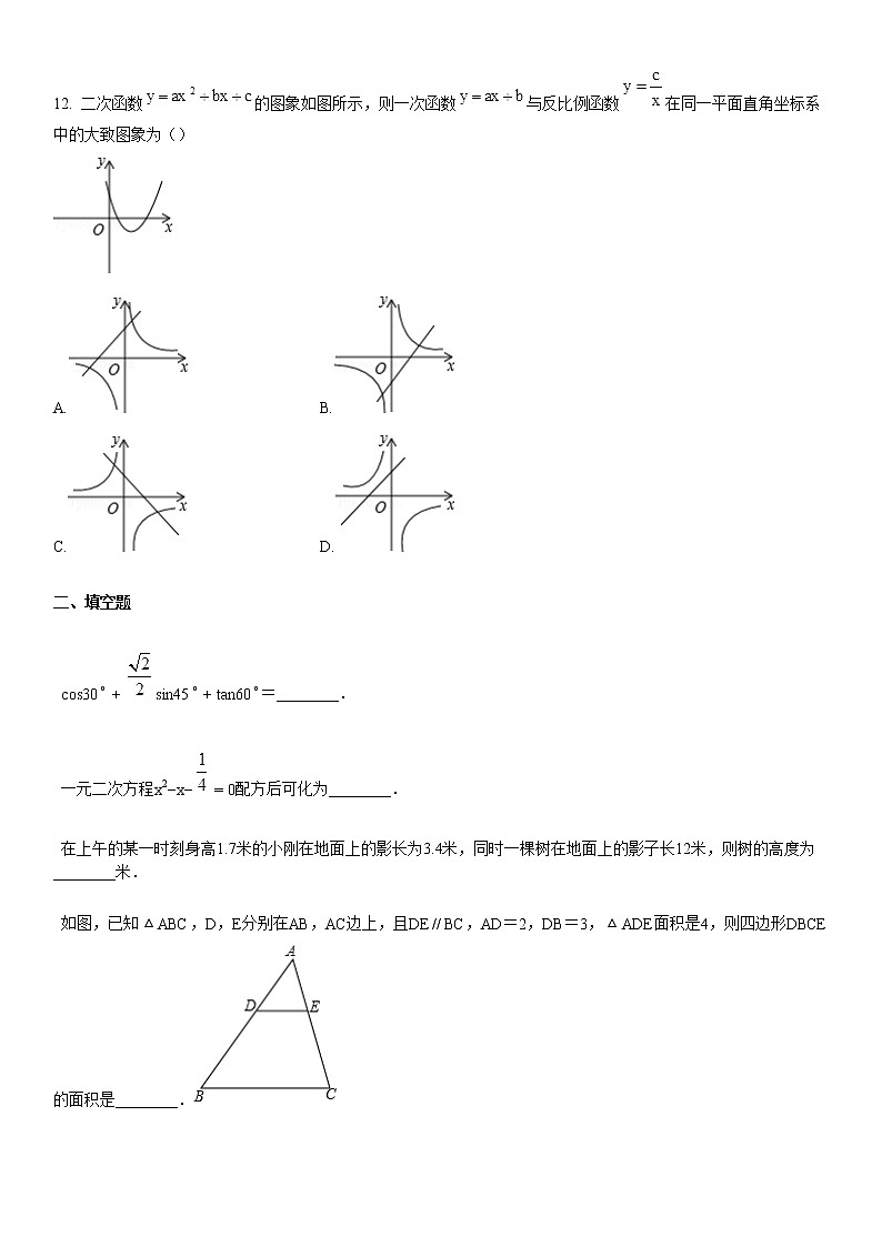 2019-2020九年级上学期期末数学试题第3页