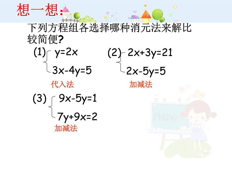 初中数学（人教版）七年级下册新人教版七年级二元一次方程组复习教学课件ppt课件第3页