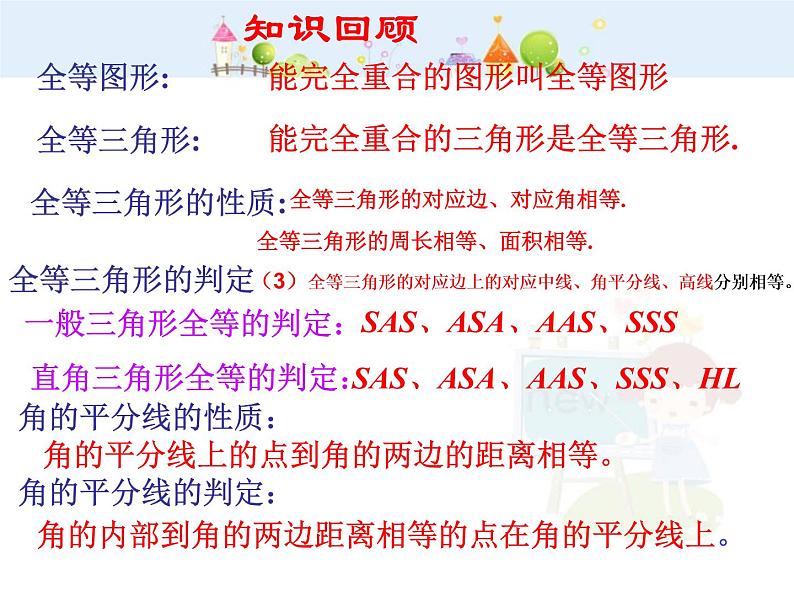 初中数学人教版八年级上册第十二章全等三角形小结课件第3页