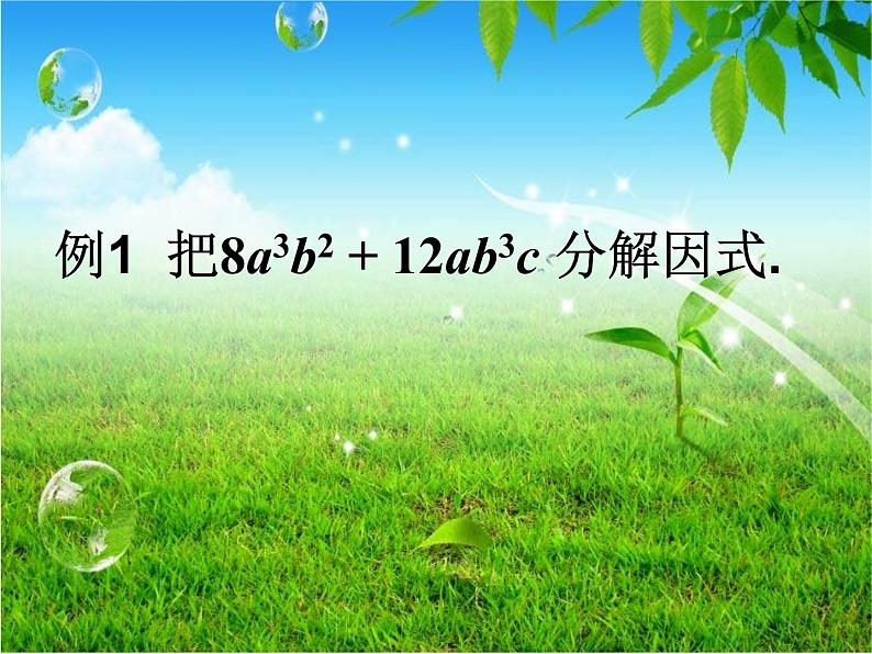 初中数学人教版八年级上册14.3.1 提公因式法1课件07