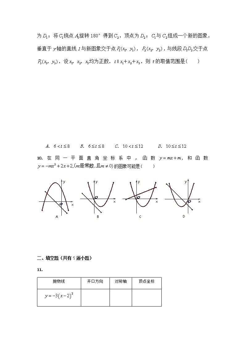 中考数学专题培优（含答案）：01二次函数图像和性质第3页