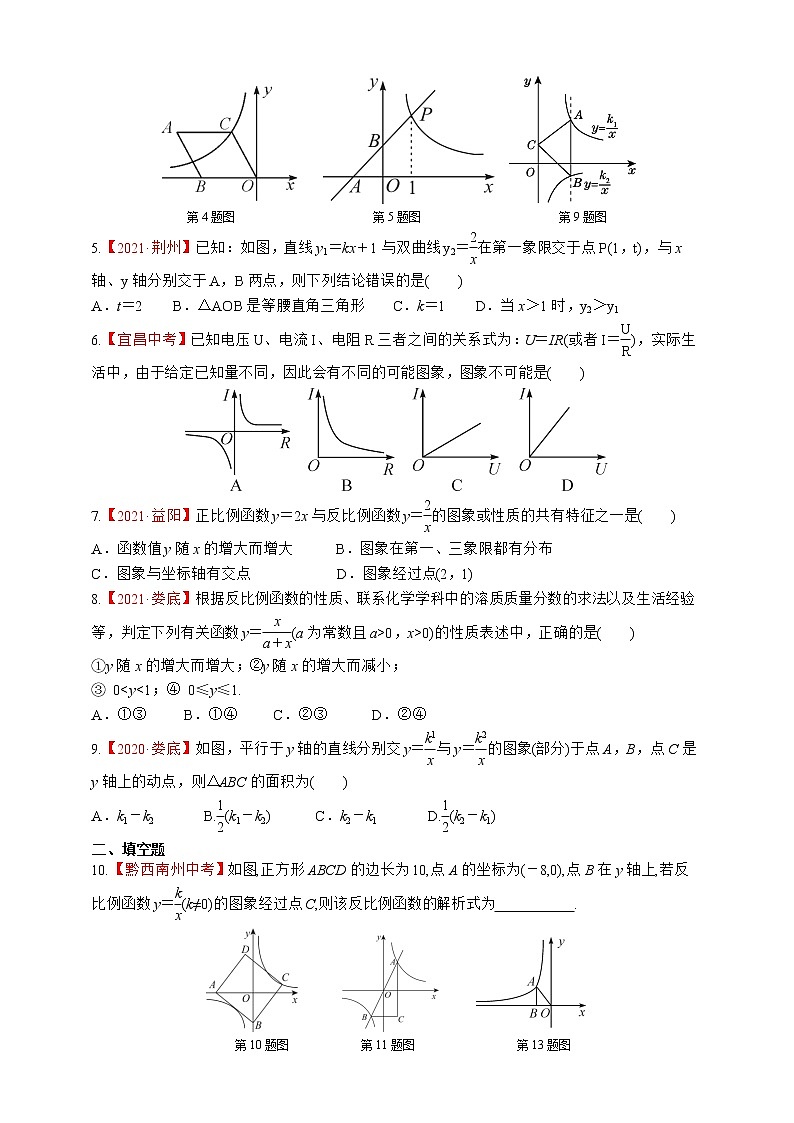 人教版数学九年级下册同步练习第26章　反比例函数章末复习第2页