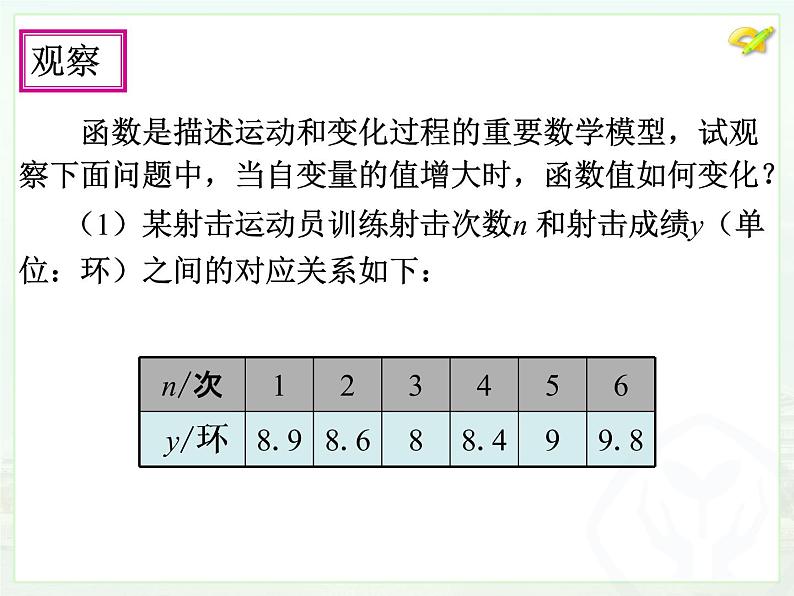 初中数学人教版八年级下册19.1.2函数的图象（1）课件04